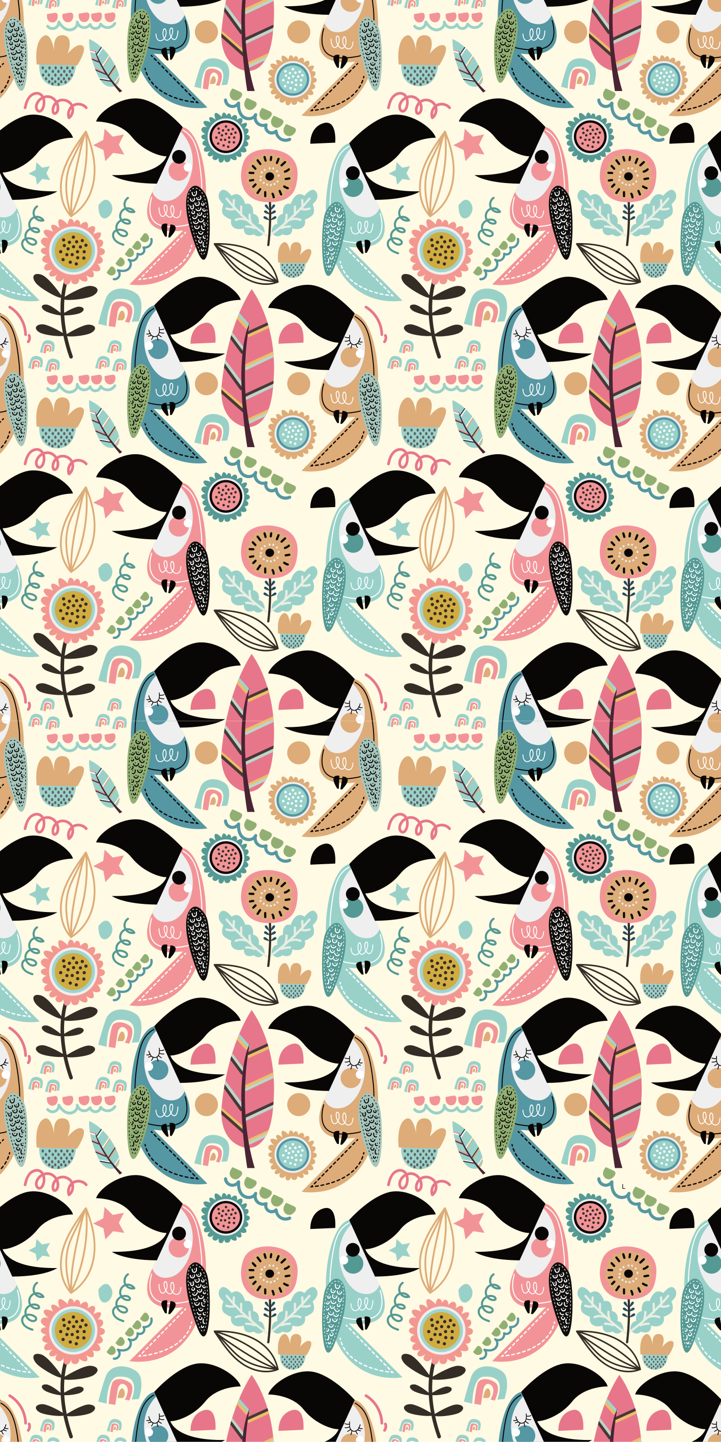 Vinyl teppe dyr blå nordisk pastellblader - Tenstickers