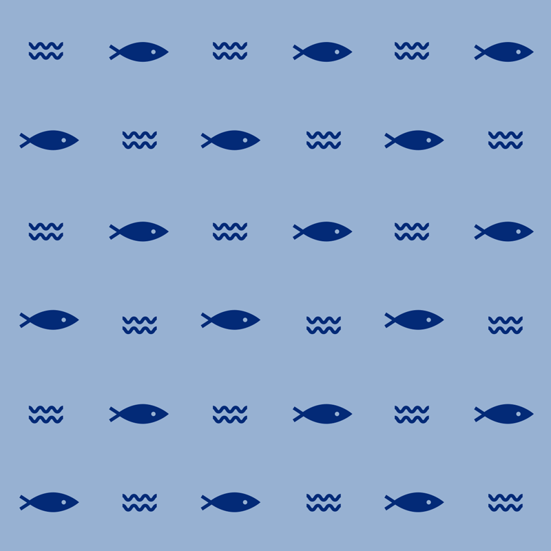 Minimal fiskemønster vinyl teppe dyr - Tenstickers