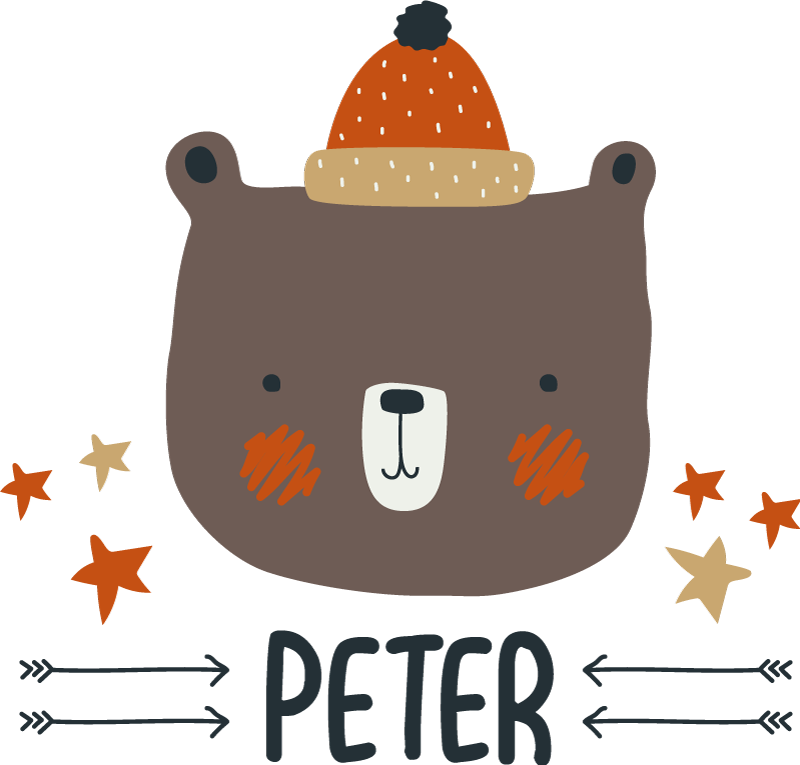 Vinyl teppe dyr nordisk søt bjørn personlig - Tenstickers