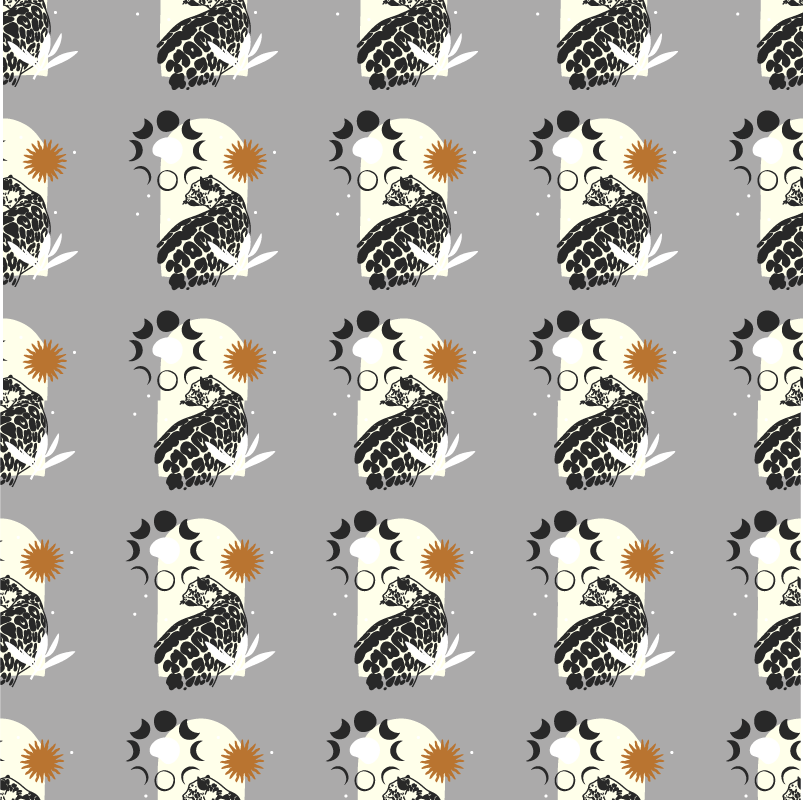 Vinyl teppe dyr svart leopard under måne mønster - Tenstickers