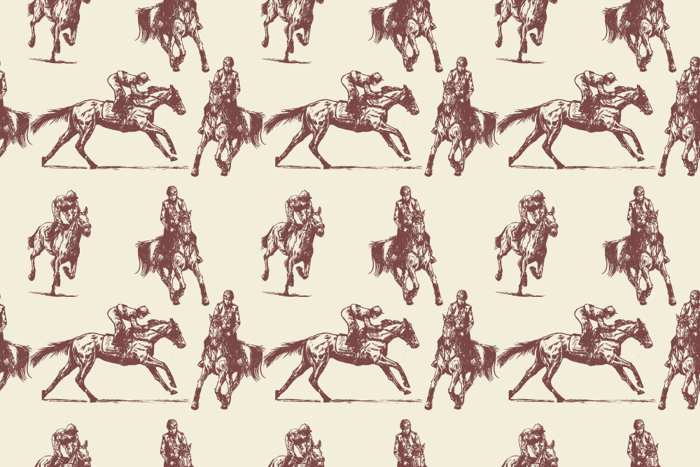 Vinyl teppe dyr beige og brune hester mønster - Tenstickers