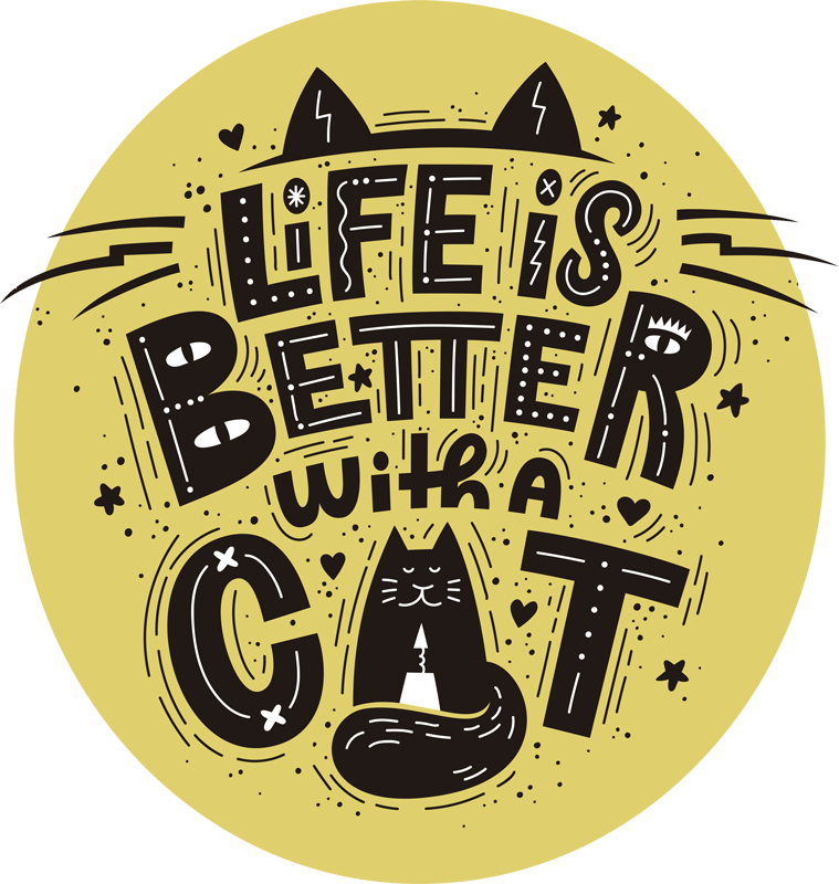 Vinyl teppe dyr livet er bedre med katt - Tenstickers