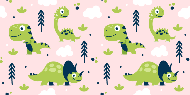 Vinyl teppe dyr lekne dinosaurer tema - Tenstickers