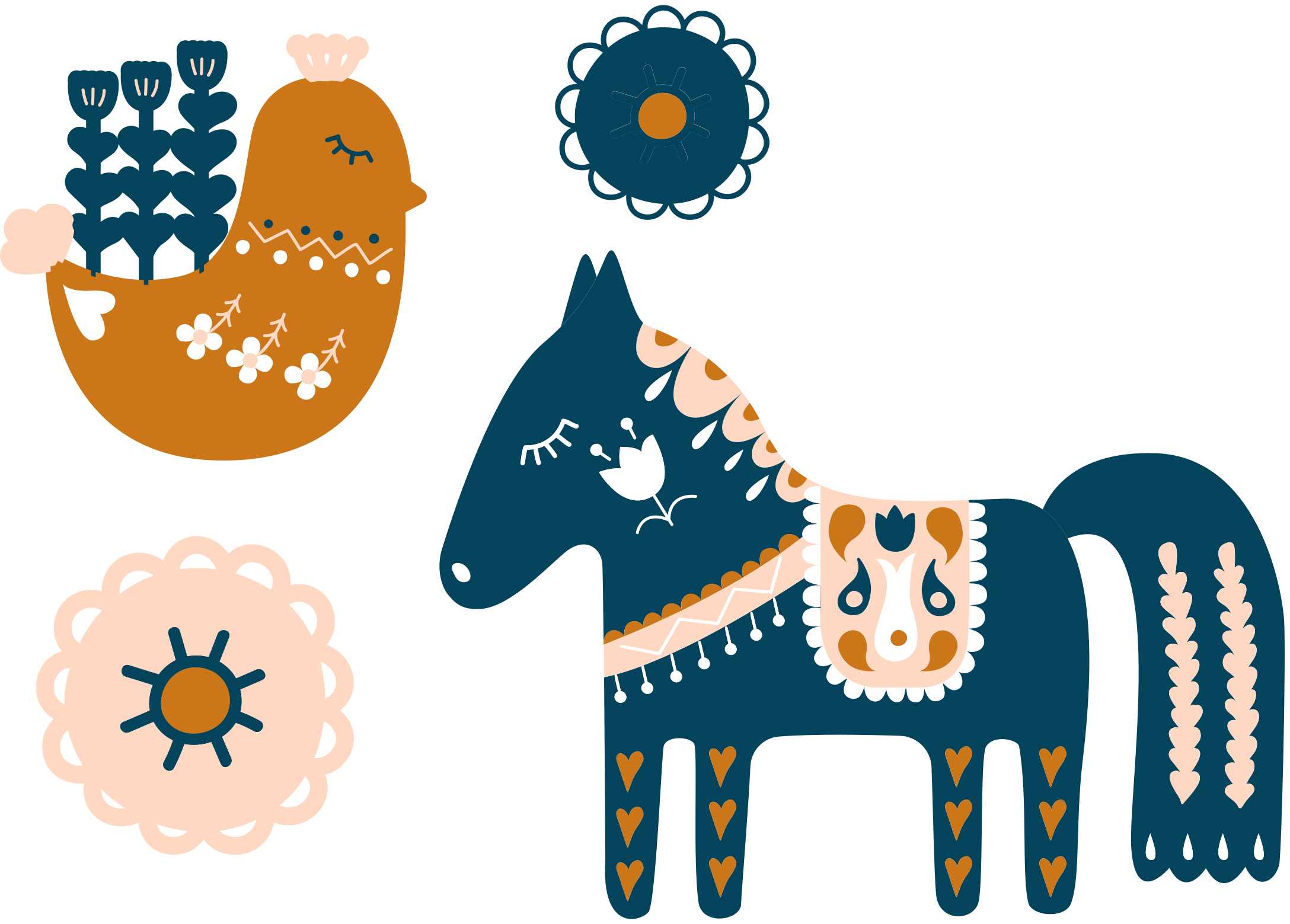 Vinyl teppe dyr fargerik folkeanimal - Tenstickers