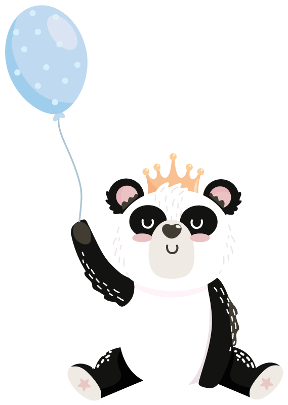 Vinyl teppe dyr søt panda ballong - Tenstickers