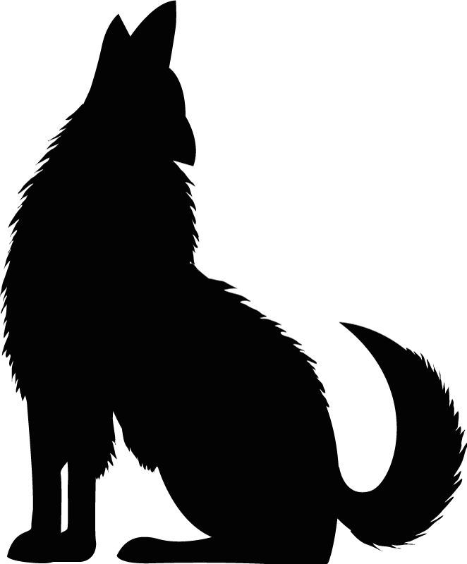 Vinyl teppe dyr sittende hundesilhuett - Tenstickers