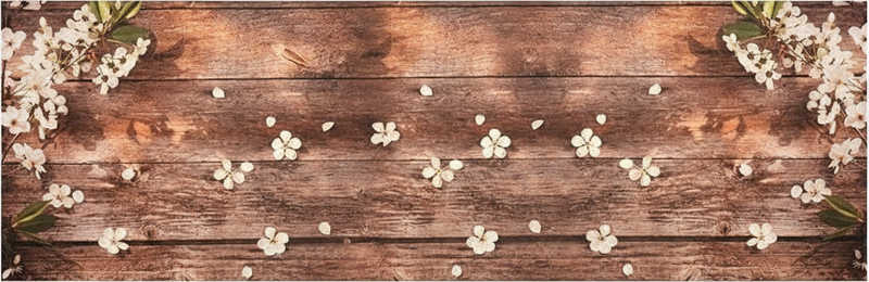 Floral treverk scatter vinyl teppe kjøkken - Tenstickers