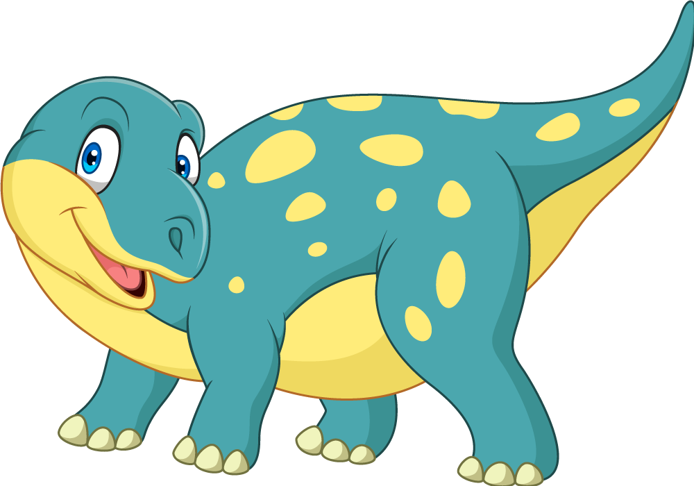 Vinyl teppe dyr gledelig animert dinosaur - Tenstickers