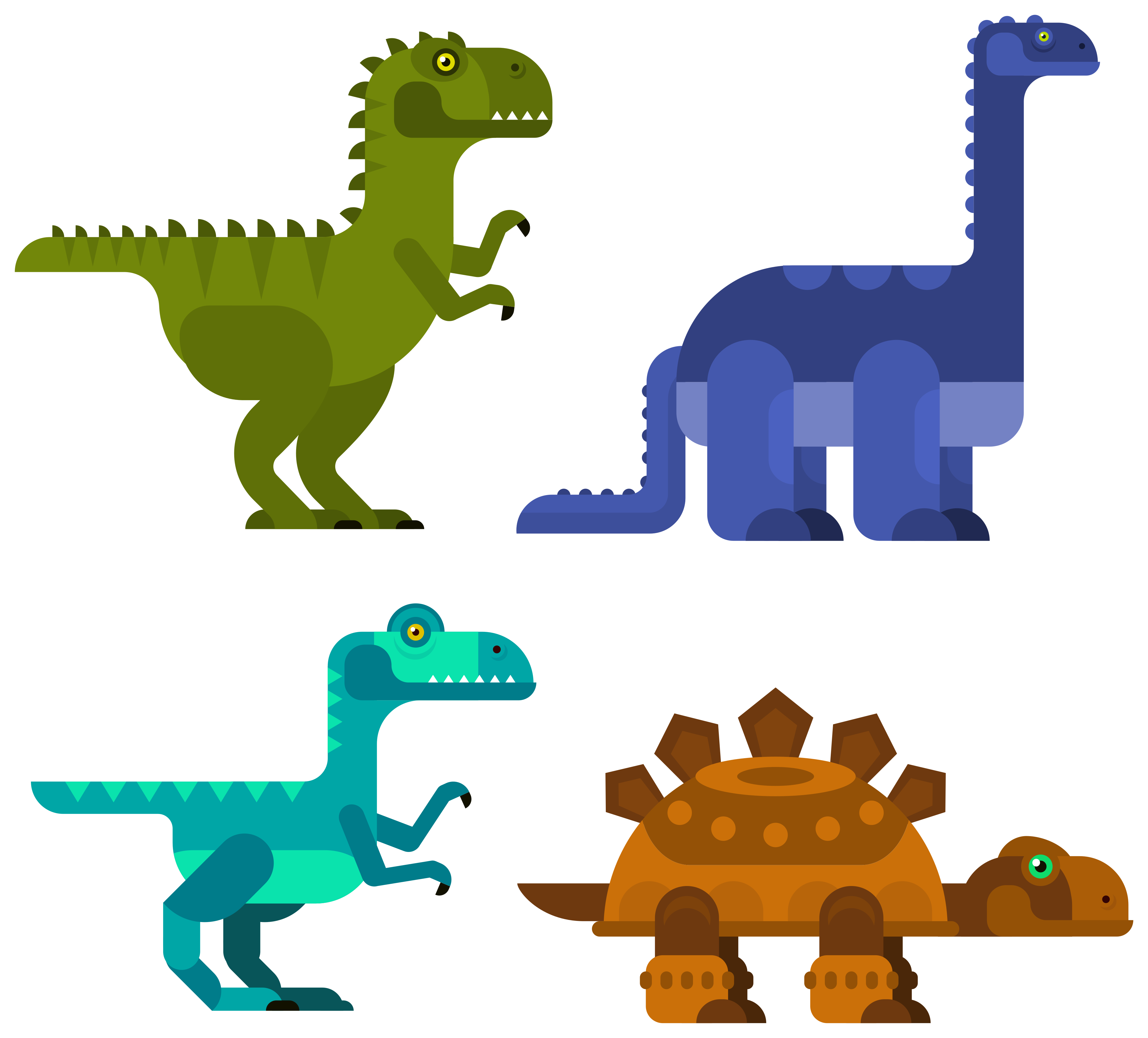 Vinyl teppe dyr fargerike bevegelige dinosaurer - Tenstickers