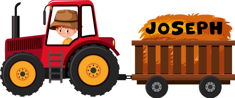 Vinyl teppe dyr traktor med høy - Tenstickers