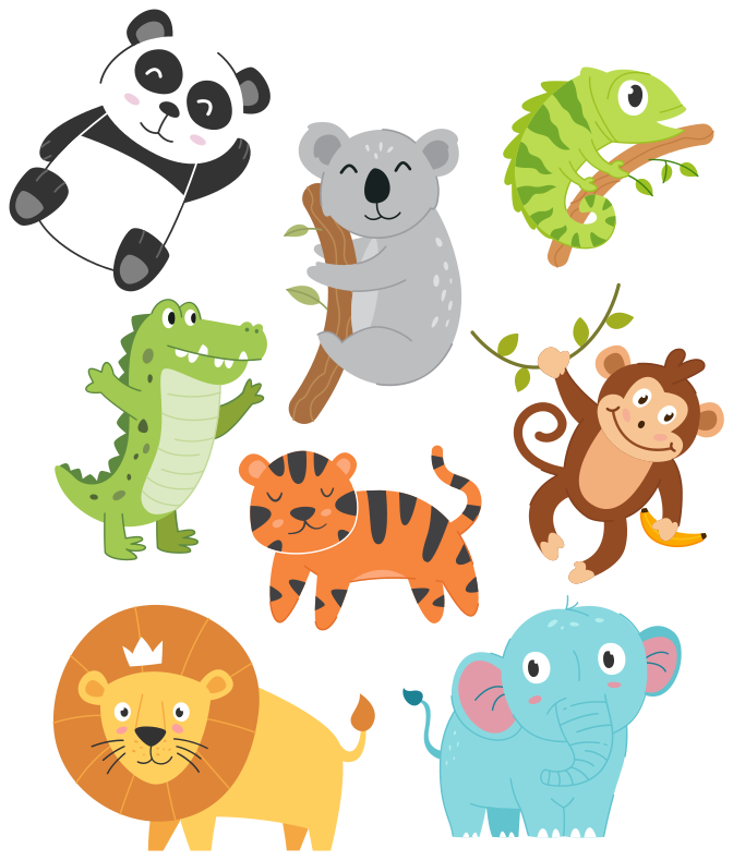 Vinyl teppe dyr håndtegnet høstdyr - Tenstickers