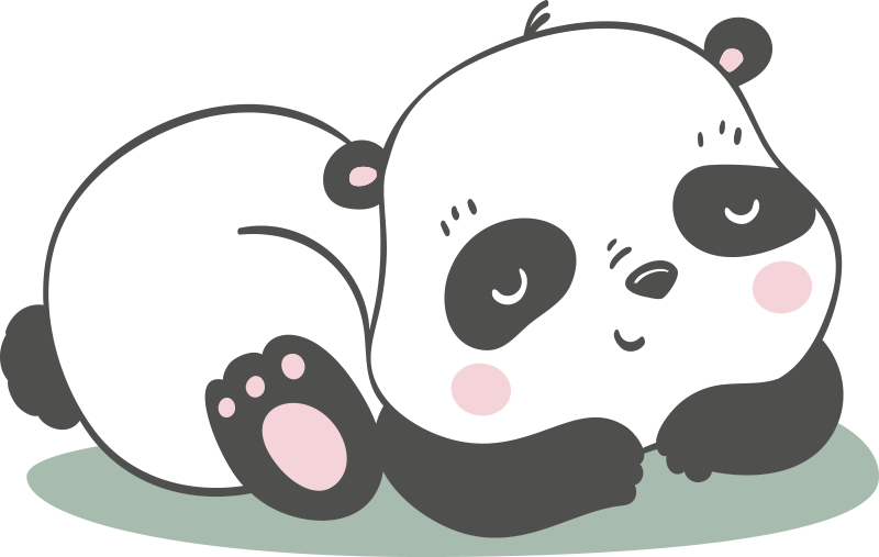 Vinyl teppe dyr pandaillustrasjon - Tenstickers