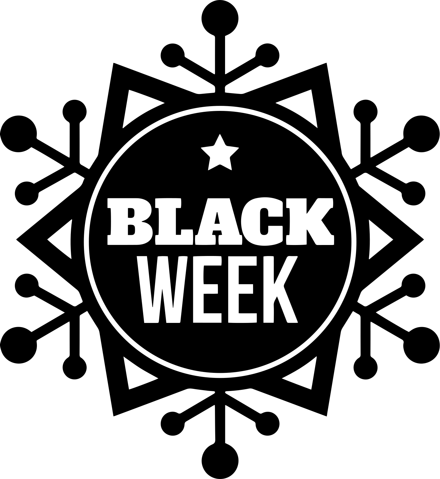 Black friday vinylteppe snøfnugg black week - Tenstickers
