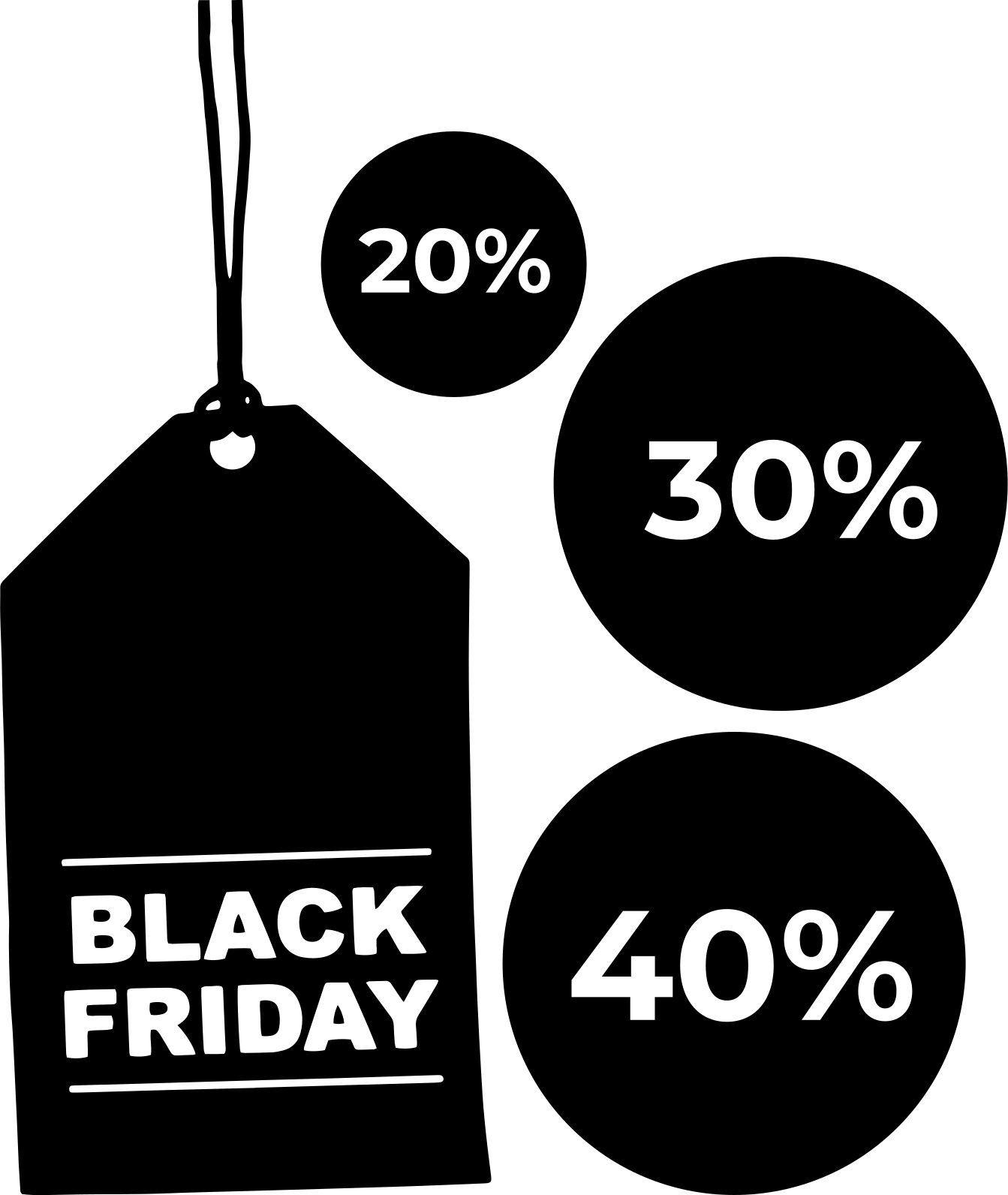 Black friday vinylteppe tilpassbart sett med 3 - Tenstickers