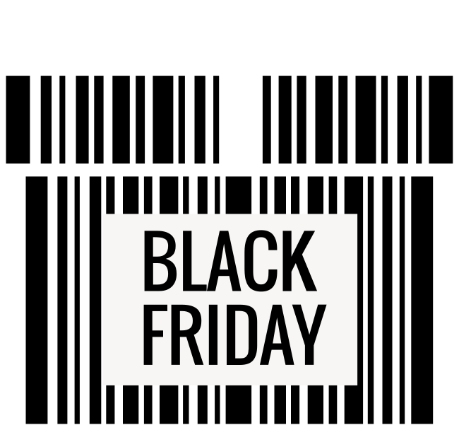 Black friday vinylteppe med kodebar - Tenstickers
