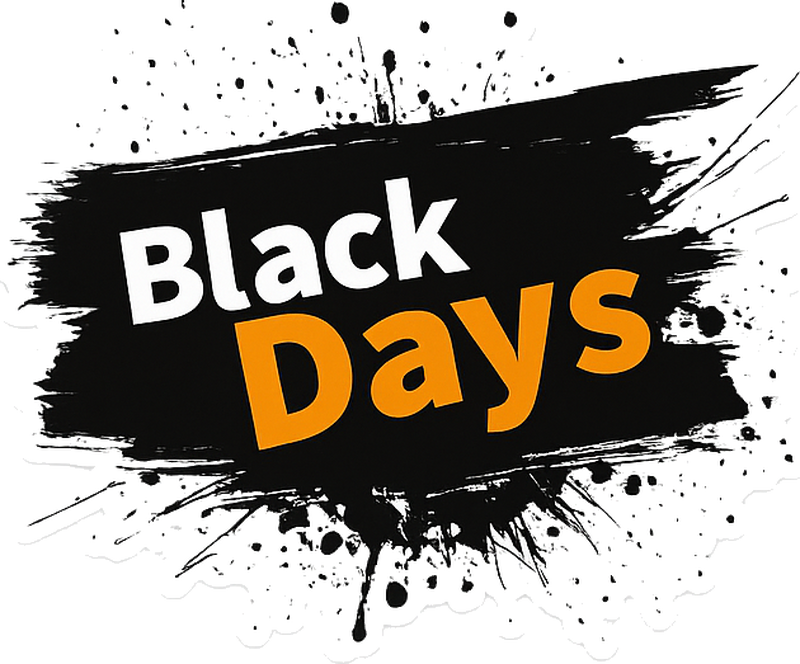 Black friday vinylteppe svart og hvitt "black days" - Tenstickers