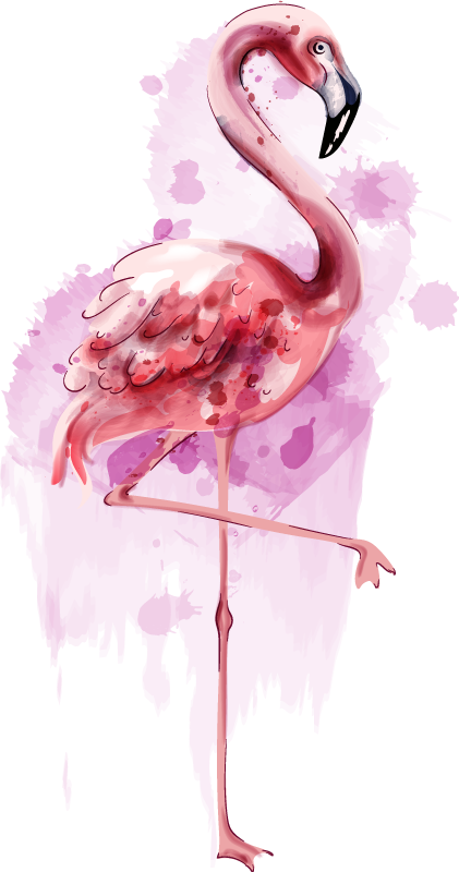 Vinyl teppe dyr elegant flamingo silhuett - Tenstickers