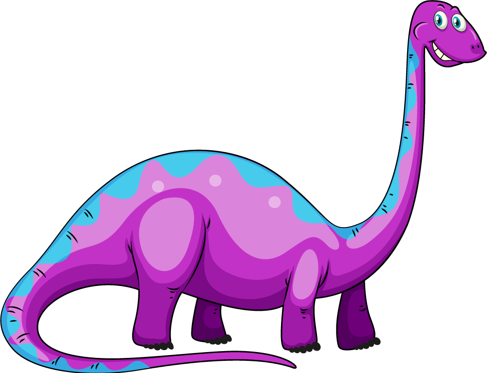 Vinyl teppe dyr lekende lilla dinosaur - Tenstickers