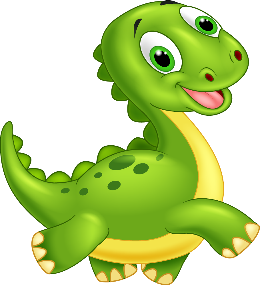 Vinyl teppe dyr søt grønn dinosaur - Tenstickers