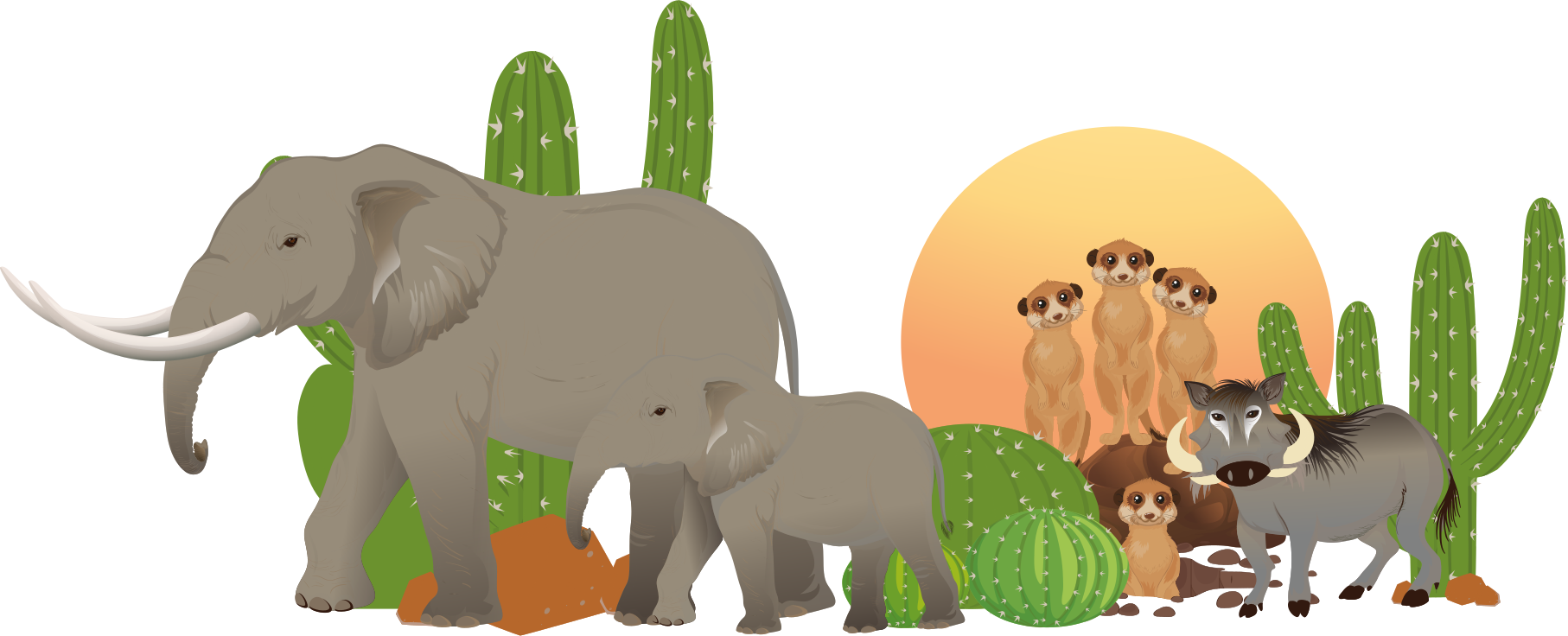 Vinyl teppe dyr safari dyrescene - Tenstickers
