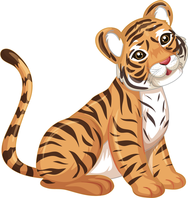 Vinyl teppe dyr leken tigerunge - Tenstickers