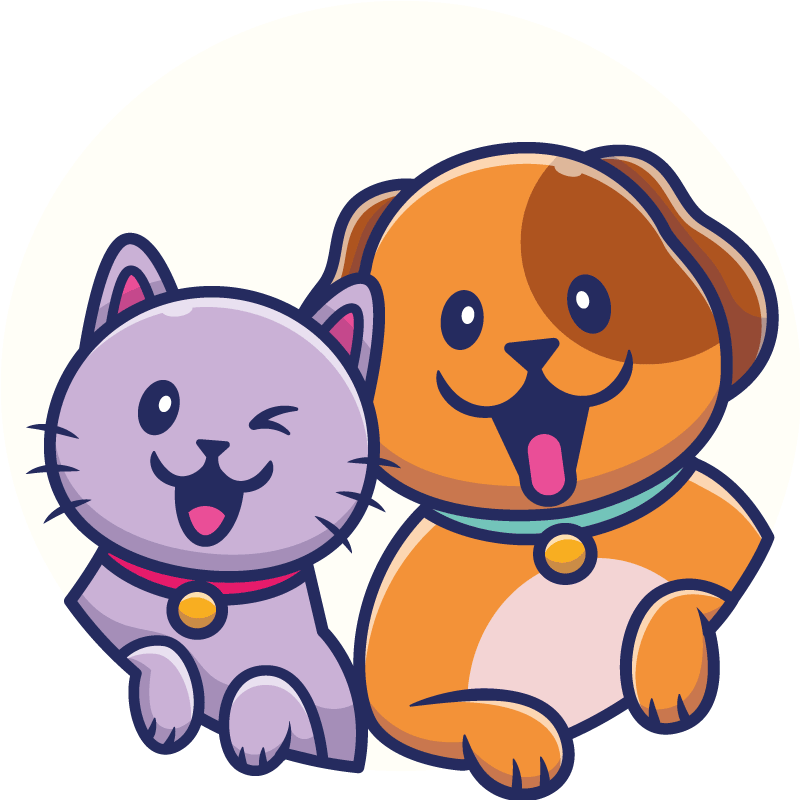 Vinyl teppe dyr lekne katt hund - Tenstickers