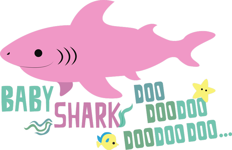 Vinyl teppe dyr baby shark sangtekst - Tenstickers