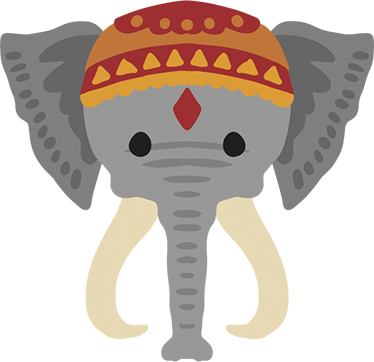 Vinyl teppe dyr elefant hode figur - Tenstickers