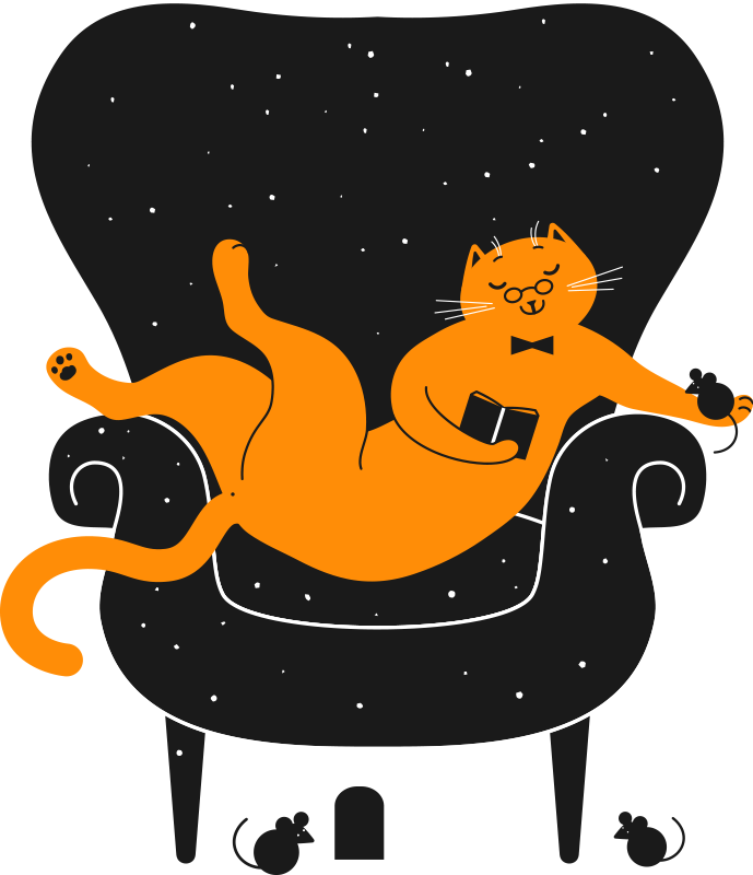 Katt og mus vinyl teppe dyr - Tenstickers