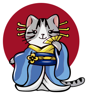 Vinyl teppe dyr japansk dekorativ katt - Tenstickers