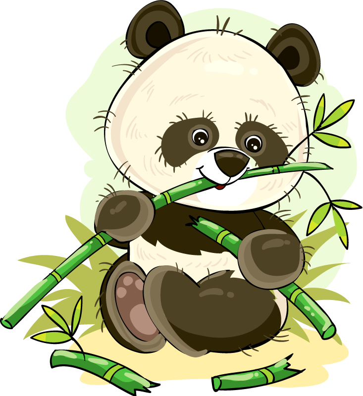 Vinyl teppe dyr søtt pandaemblem - Tenstickers