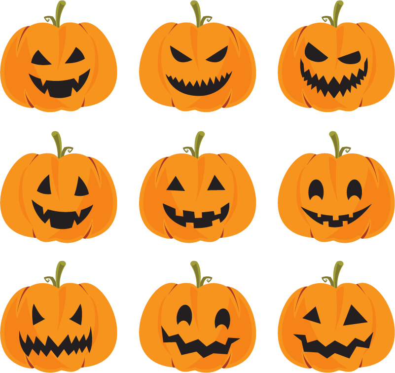Halloween vinyl teppe med gresskarmotiv - Tenstickers