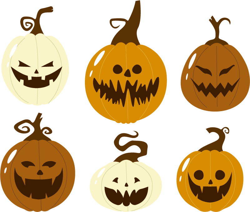 Halloween vinyl teppe med skumle ansikter - Tenstickers