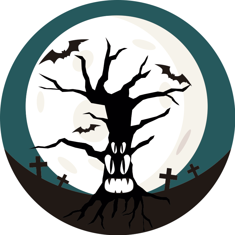 Spooky halloween halloween vinyl teppe - Tenstickers