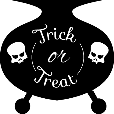 Halloween vinyl teppe godteri eller ugagn kjele - Tenstickers