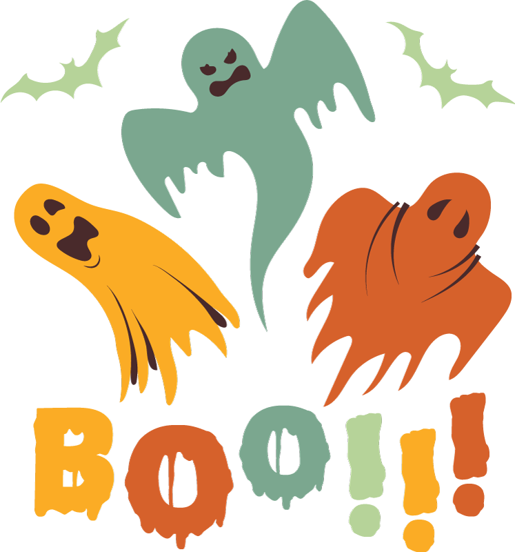 Boo spøkelse halloween vinyl teppe - Tenstickers