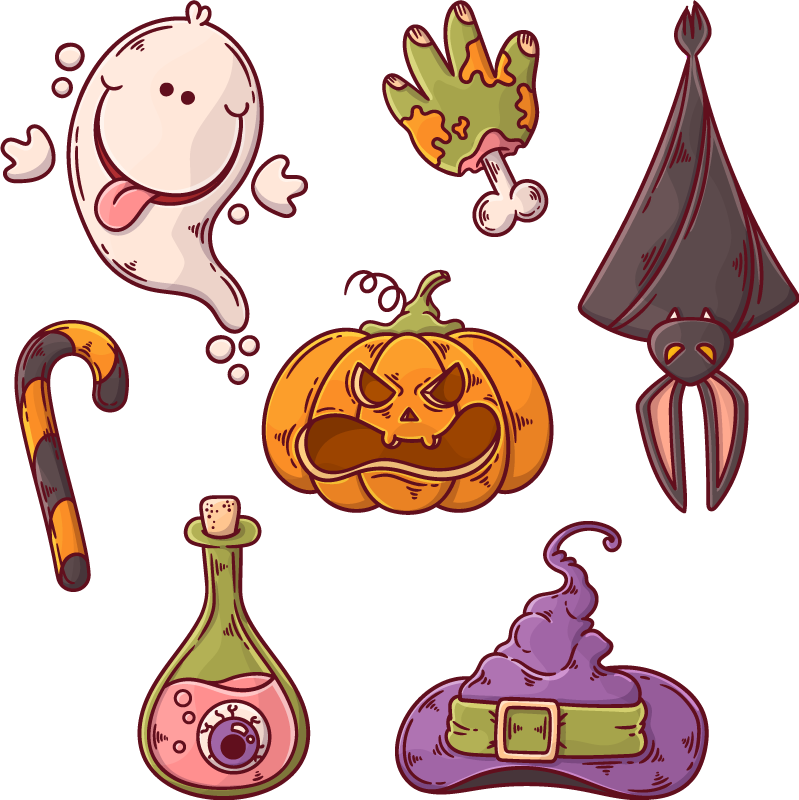 Halloweenfigurer halloween vinyl teppe - Tenstickers