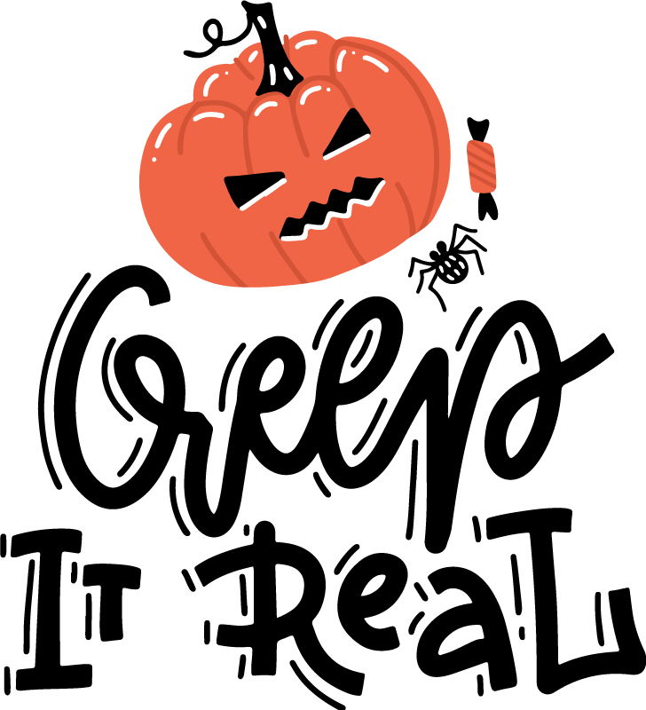 Halloween vinyl teppe med skremmende gresskar design - Tenstickers
