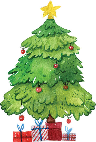 Juletre med gaver jul vinyl teppe - Tenstickers