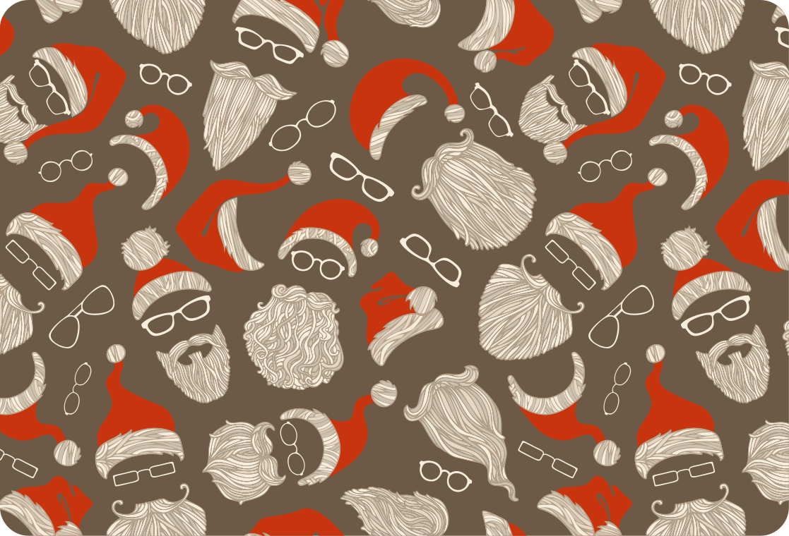 Jul vinyl teppe med mønster av vintage nissefjes - Tenstickers