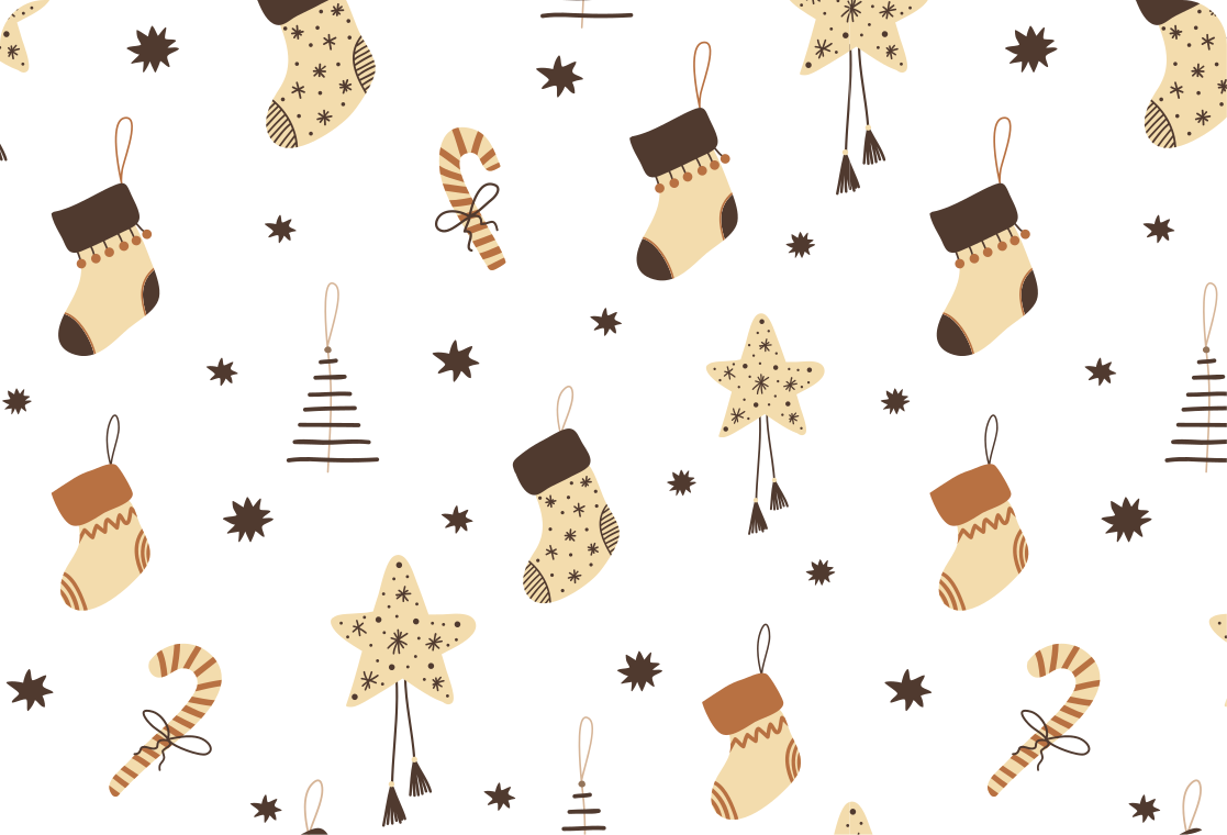 Jul vinyl teppe med glitrende julegave mønster - Tenstickers