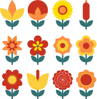 Vinyl teppe blomster og planter sommersamling - Tenstickers