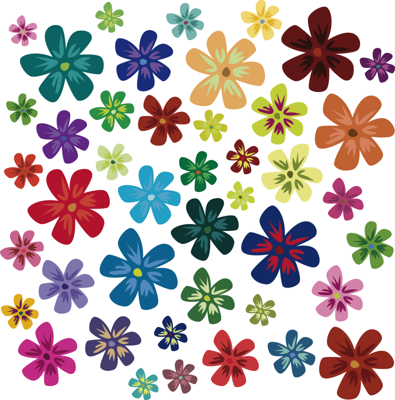 Vinyl teppe blomster og planter fargerike blomster - Tenstickers