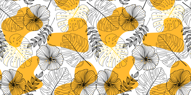 Vinyl teppe blomster og planter med blomstermotiv - Tenstickers