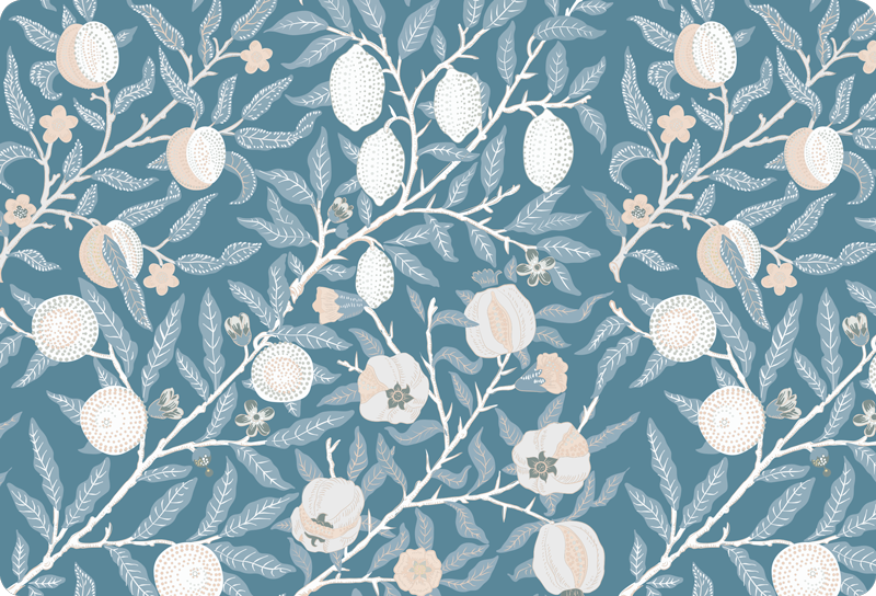 Stilig vintage mønster vinyl teppe blomster og planter - Tenstickers