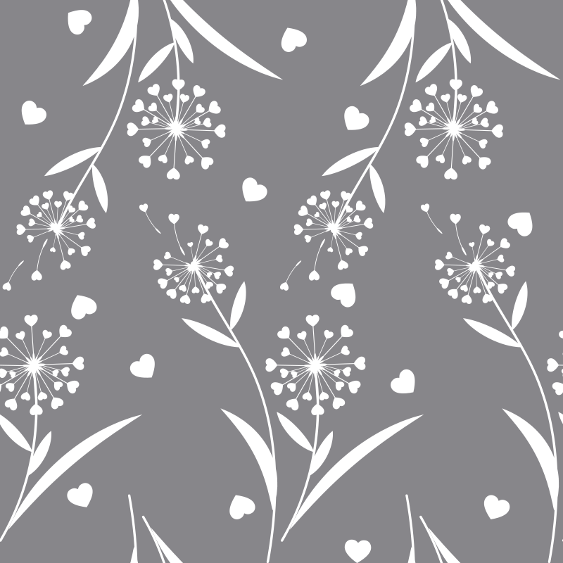 Hvite løvetann vinyl teppe blomster og planter - Tenstickers