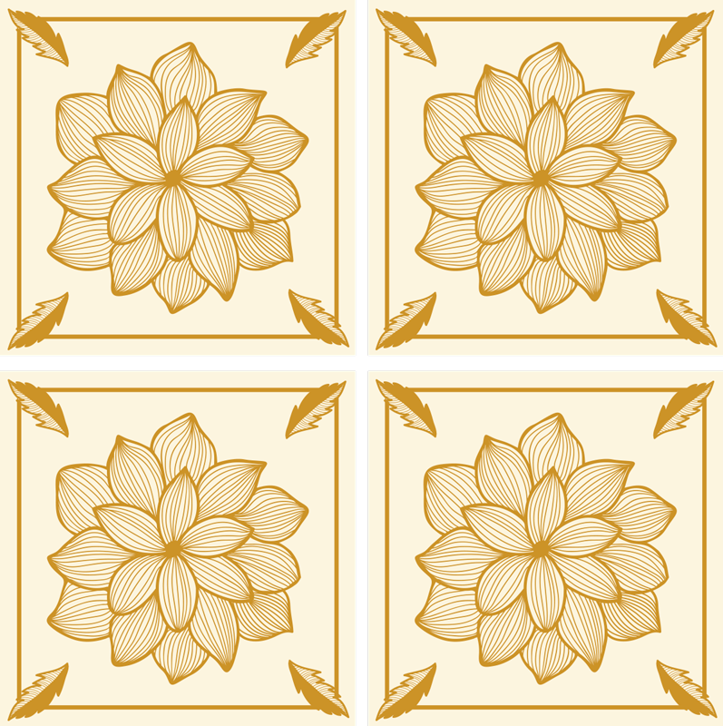 Vinyl teppe blomster og planter floral bandada paisley - Tenstickers