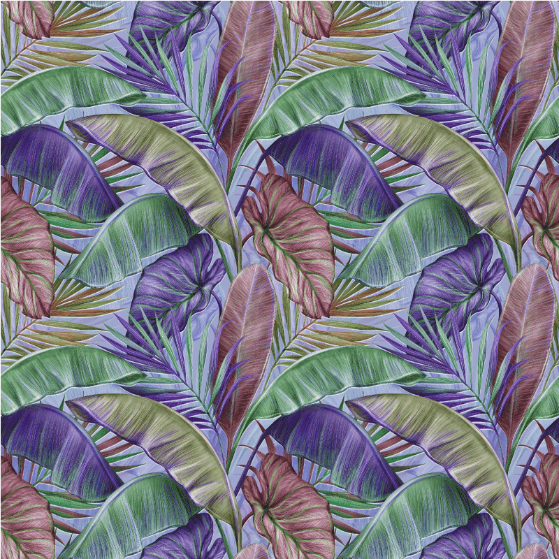 Lilla blad design vinyl teppe blomster og planter - Tenstickers