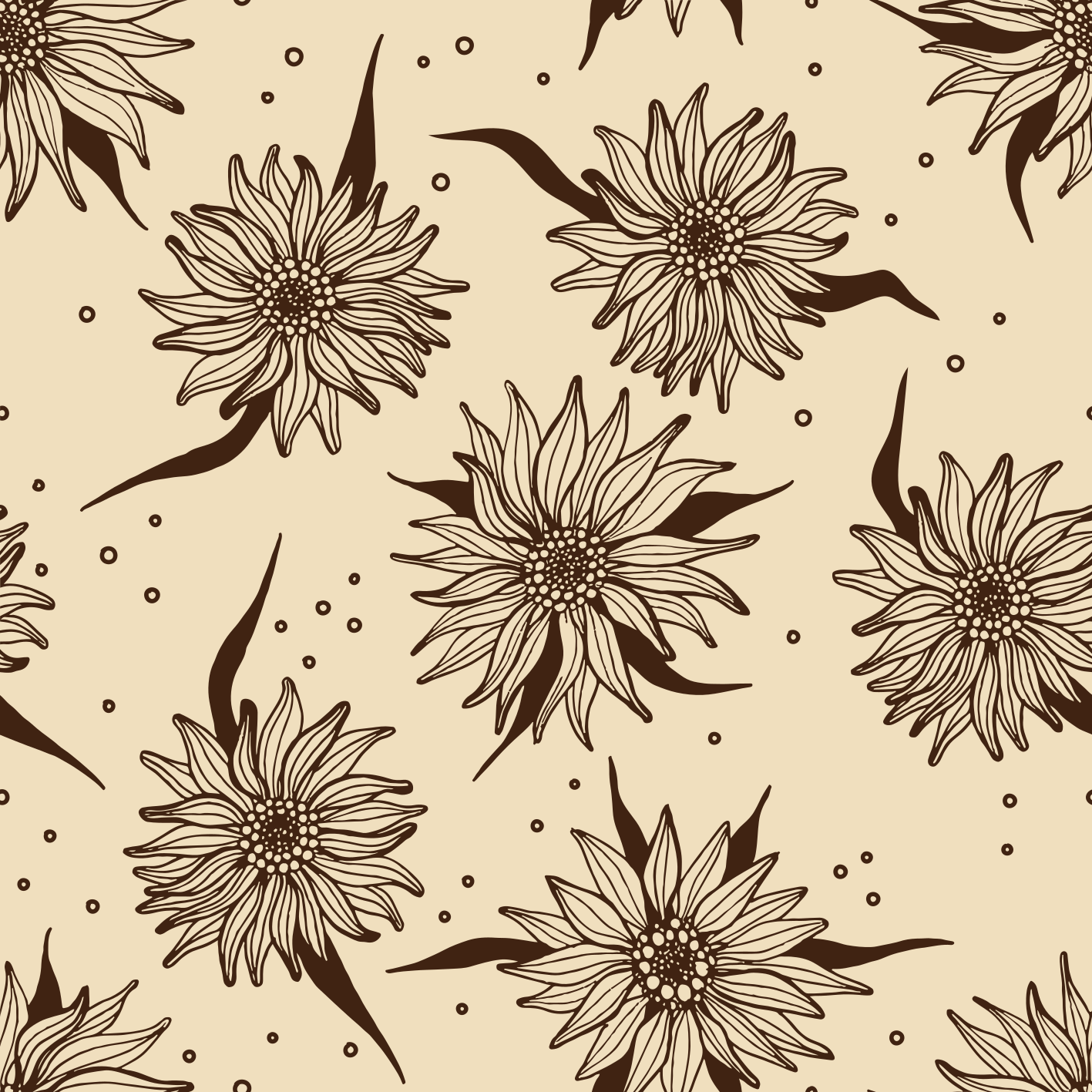 Gamle solsikker vinyl teppe blomster og planter - Tenstickers