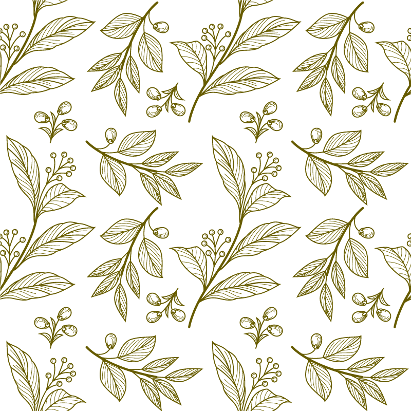 Vinyl teppe blomster og planter med botanisk bladdesign - Tenstickers